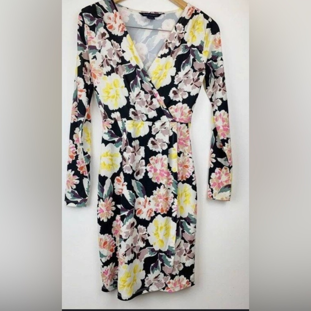 French Connection size US 10 floral faux wrap dress